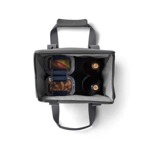 Charcoal Yeti Daytrip 14L Insulated Tote Lunch Bag showing items inside bag