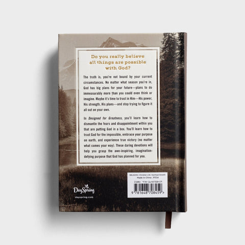 Designed for Greatness: Devotions for Men J9334 back cover