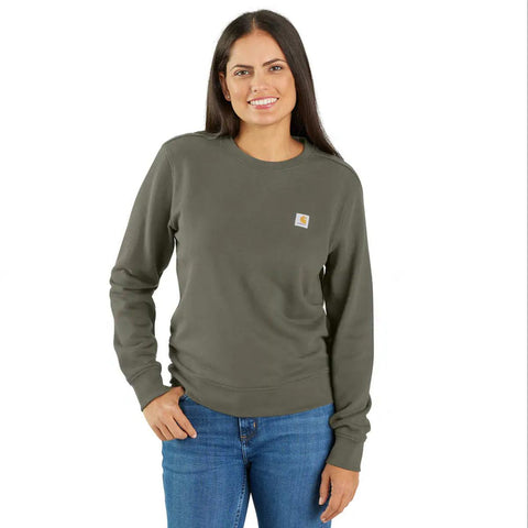 Dusty Olive Women's French Terry Crewneck Sweatshirt 106179-DOV