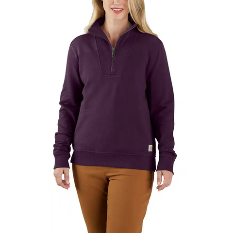 Eggplant Women's Tencel Fiber Series Relaxed Fit Half-Zip Sweatshirt 106451