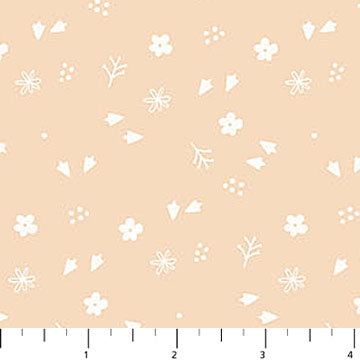 flowers and footprints, Silly Goose Cotton Flannel Fabric F277