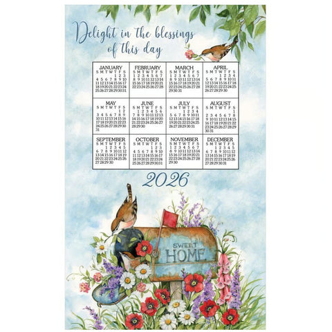 floral mailboxes, 2026 Calendar Towels