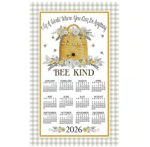 bee kind, 2026 Calendar Towels