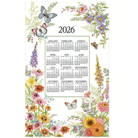 garden walk, 2026 Calendar Towels