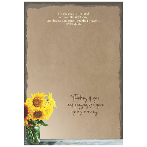Sunflowers Get Well Boxed Cards FT22731 inside of card 3
