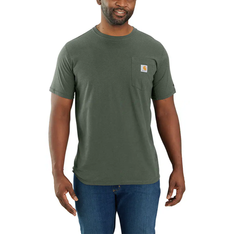 Forestry Green Heather Carhartt Force Short-Sleeve Pocket T-Shirt
