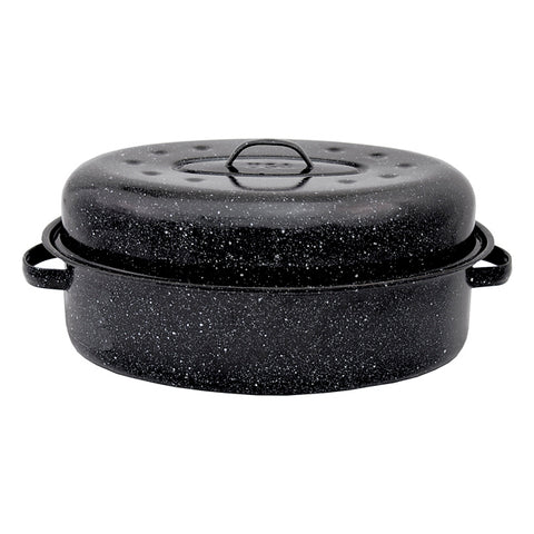 Graniteware Covered roaster pan 15-inch.
