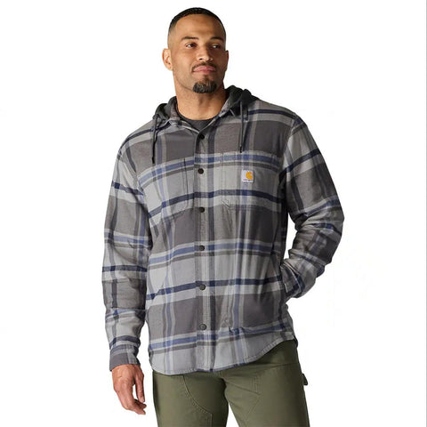 Gravel Men's Rugged Flex Fleece Lined Hooded Shirt Jac 107011