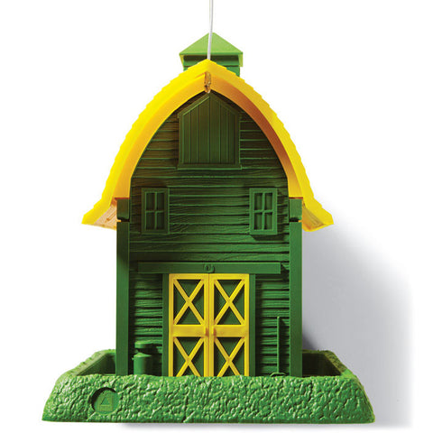 Green Barn Bird Feeder Front View