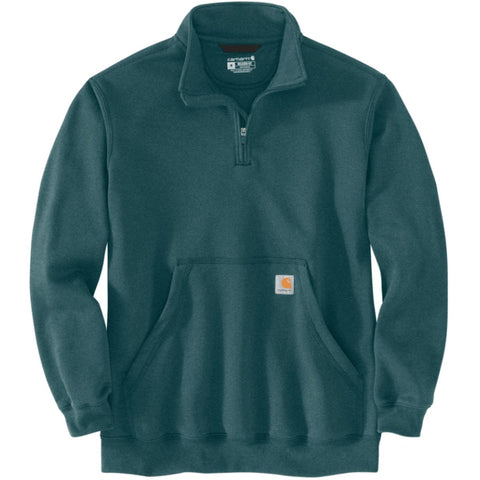 Greenstone Heather Men's Quarter-Zip Mock-Neck Sweatshirt 105294
