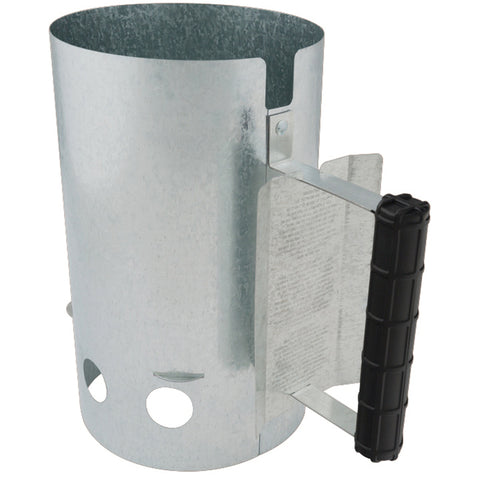 tin chimney charcoal starter back view