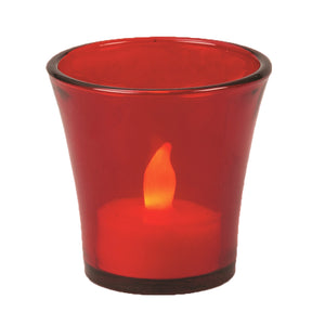 Ruby Red Flared Glass Votive & Tealight Holder