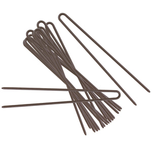 Brown coated straight hairpins.