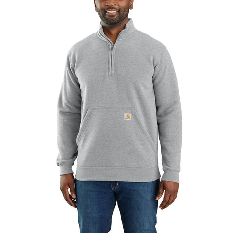 Heather Gray Men's Quarter-Zip Mock-Neck Sweatshirt 105294