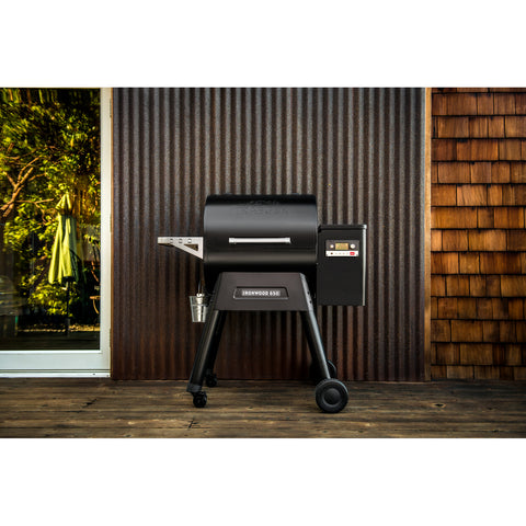 Traeger Ironwood 650 pellet grill on patio
