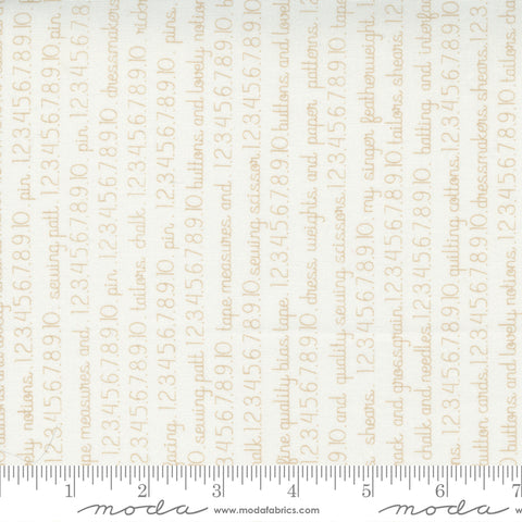 Ivory linen Fresh Fig Favorites Collection Fig Tree and Co Cotton fabric 20414 numbers and letters