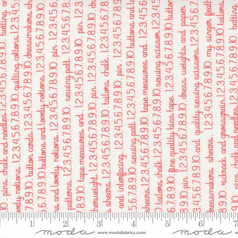 Ivory red Fresh Fig Favorites Collection Fig Tree and Co Cotton fabric 20414 numbers and letters