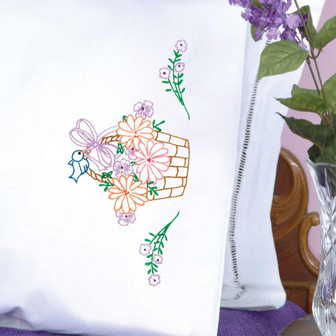 Bird on a Basket Perle Edge Pillowcases 1600798