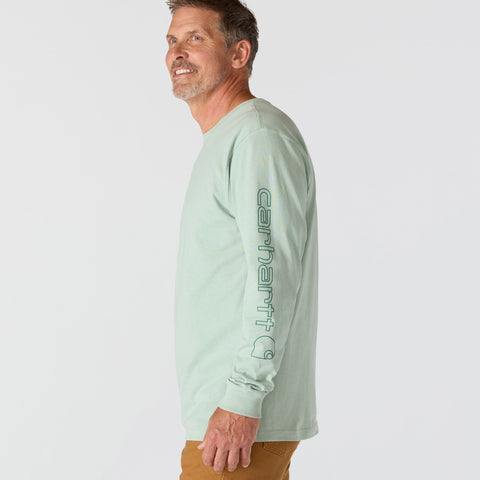 Carhartt men's Signature Sleeve Logo Tee Shirt K231 in seabrook