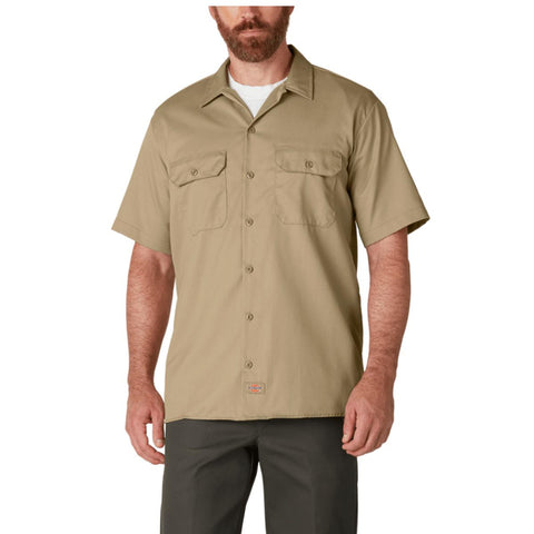Khaki Men's Short Sleeve Work Shirt D1574