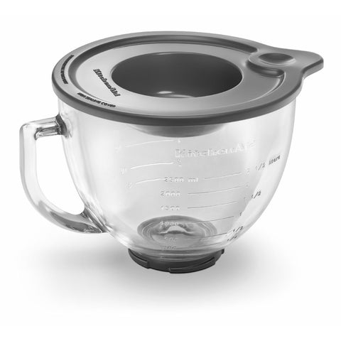Glass mixing bowl for tilt-head mixer