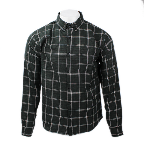 Trendy Life men's long-sleeve check shirt in hunter green