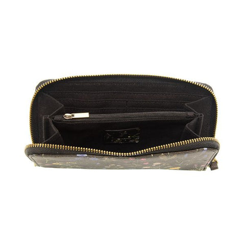 Inside of Black Floral Wallet