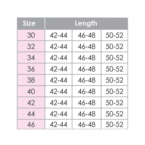 Polyester Full Slip LA6001 sizing chart