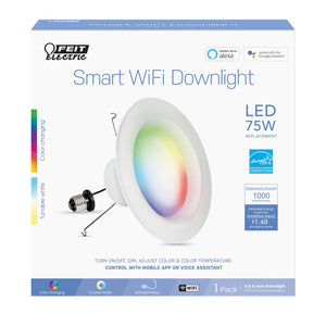 75W Color Changing LED Smart WiFi Downlight LEDR6/RGBW/AG