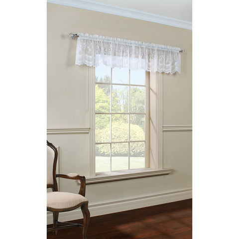 White lace valance.