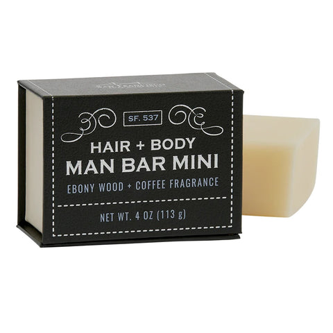 Ebony Wood and Coffee Hair & Body Man Bar Mini MB
