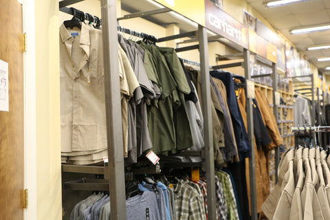 Men's Clothing on display