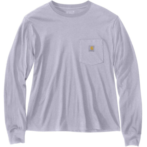 Mica Gray Women's Long-Sleeve Crewneck Pocket T-Shirt 106121
