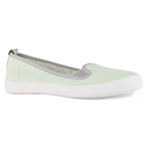 Lamo women's Ella slip on canvas flat shoe in mint green