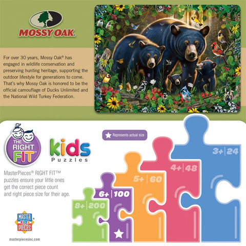 Mossy Oak Black Bears Puzzle 12429 Back