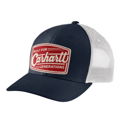 Navy Men's Canvas Mesh-Back Built Patch Cap 106928