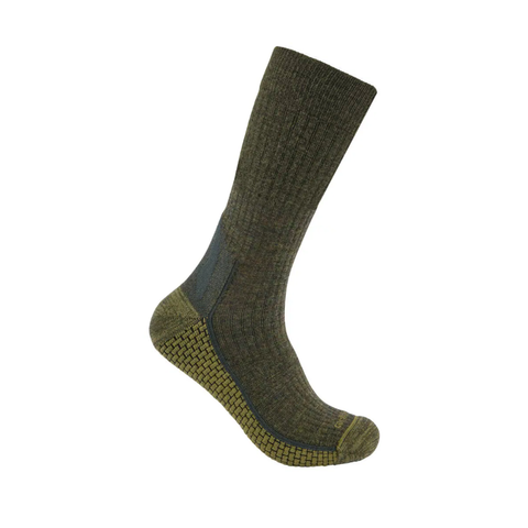 Men's Carhartt Force Grid Midweight Merino Wool Blend Crew Socks SC9270M