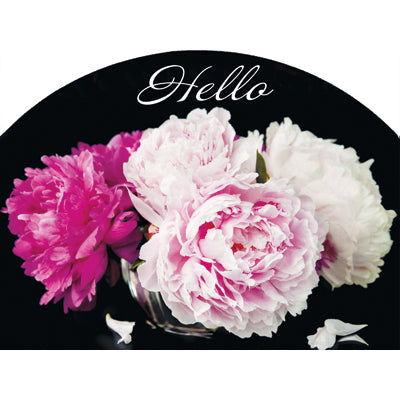 Spring & Summer Outdoor Decor Plaque Peonies on Black background