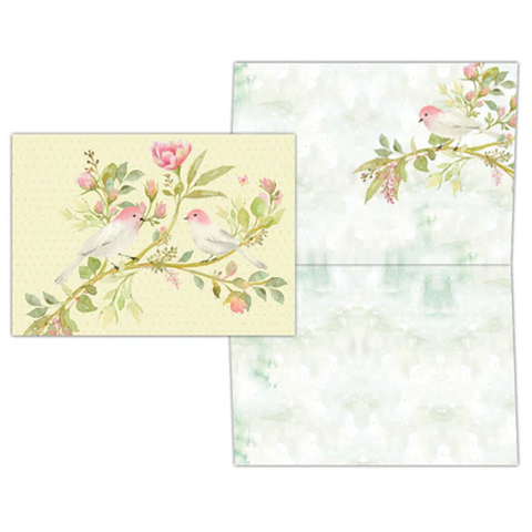 Pink Peony and Pretty Birds 15 Boxed Note Cards & Envelopes FNC92032