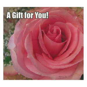 Good's Store Gift Card in a Pink Rose Holder