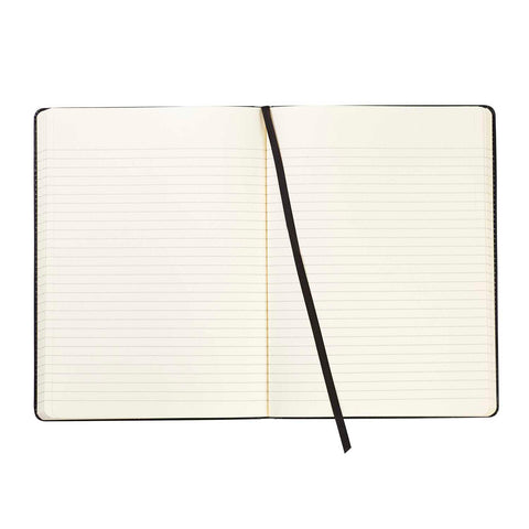 Open journal with lined pages