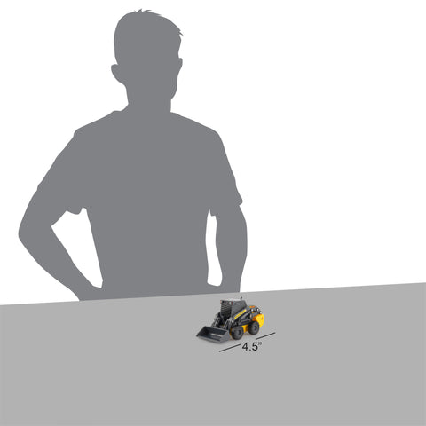 New Holland yellow and grey skid loader size