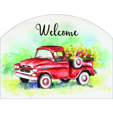 Spring & Summer Outdoor Decor Plaque Red Truck Summer