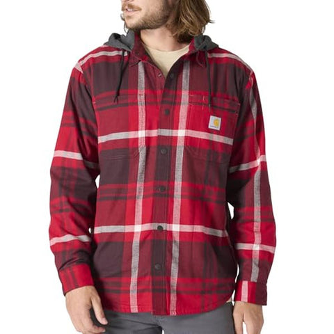Men's Big and Tall Rugged Flex Fleece Lined Hooded Shirt Jac 107011