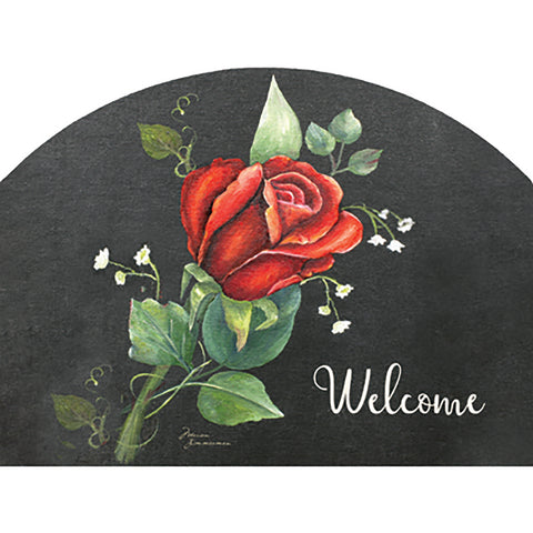 Spring & Summer Outdoor Decor Plaque Rose on Black