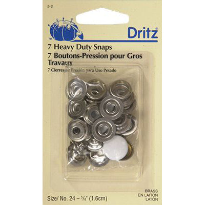 Dritz 5-1 Heavy Duty Snaps, Nickel, Size 24 (5/8-Inch) 7-Sets