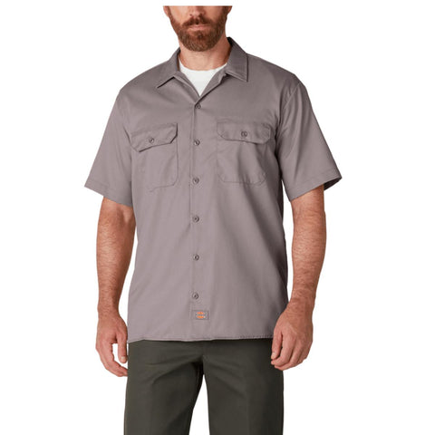 Silver Men's Short Sleeve Work Shirt D1574