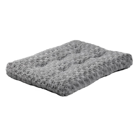 Gray, plush Ombre swirl pet bed.