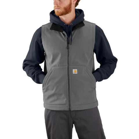 steel, Men's Big and Tall Rain Defender Relaxed Fit Softshell Vest 106439