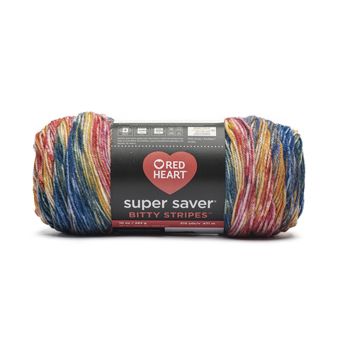 Sunset Beach Super Saver Bitty Stripes Yarn E900 10 oz